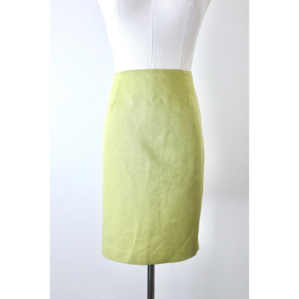 Vintage 1970s Maren Size 10 Mod Go-Go Girl Mini Skirt Chartreuse Green - Picture 2 of 12